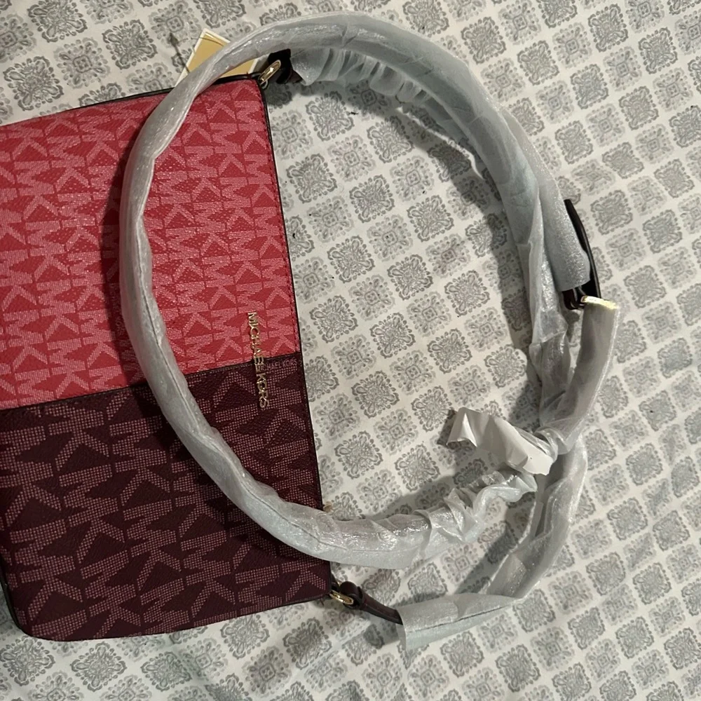 Michael Kors Two-Tone Burgundy and Pink Crossbody Bag